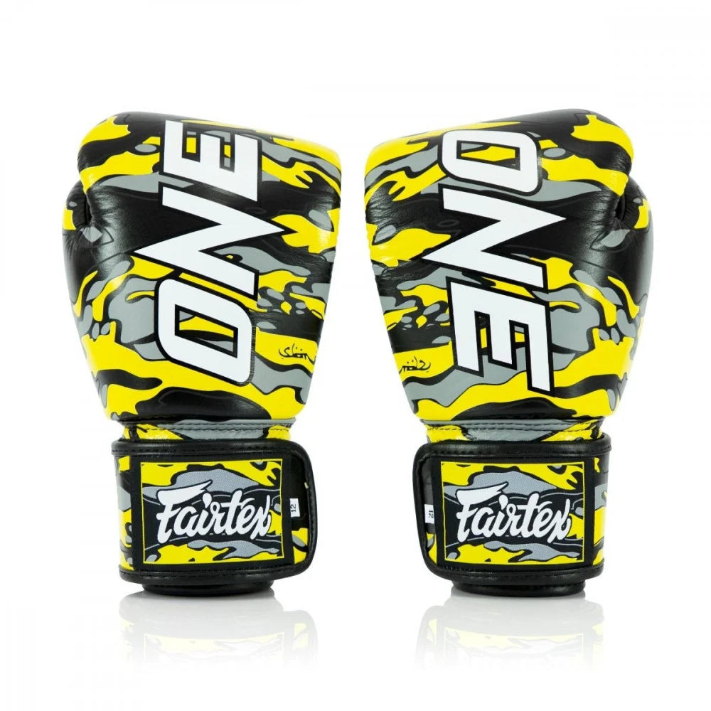 Fairtex BGV PREMIUM ONE - MUAY THAI / BOXING GLOVES ONE X "Sabotage" (Camouflage) / PREMIUM LEATHER