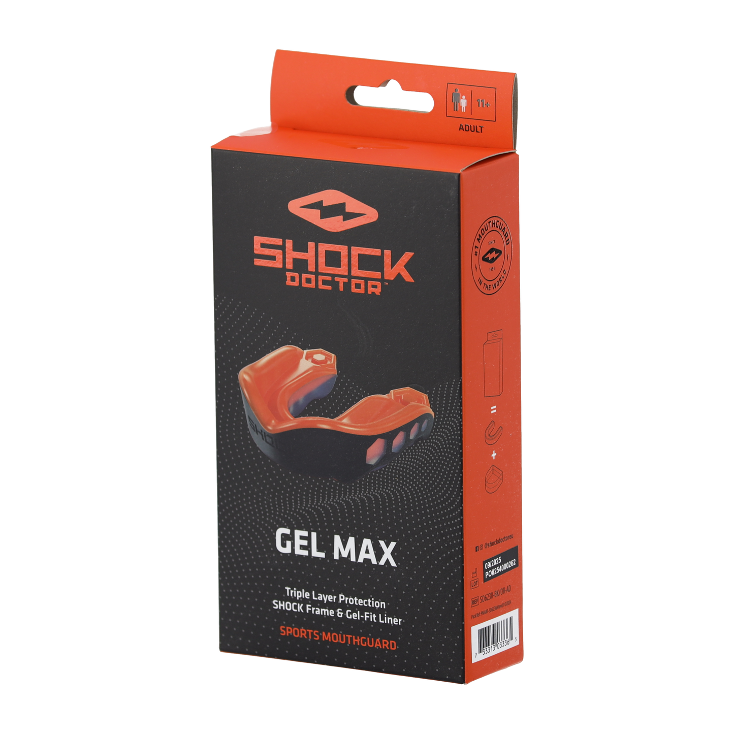 SHOCK DOCTOR - Mouthguard Gel Max (Black / Orange) - 6230BK/OR