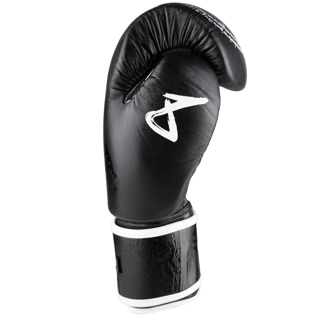 8WEAPONS - Sak Yant Big Tiger, Boxing Gloves (Black) GENUINE LEATHER