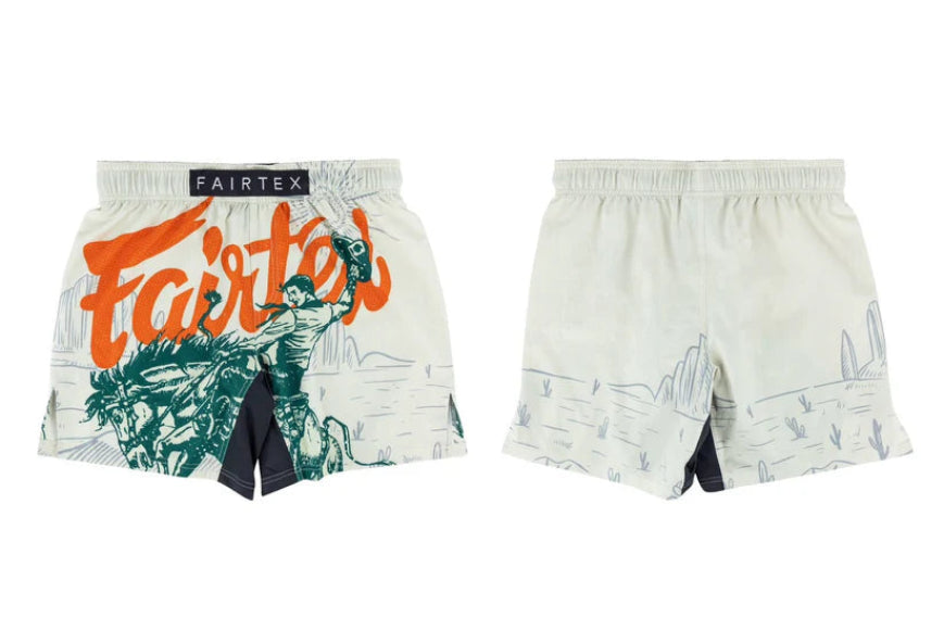 Fairtex MMA SHORTS "DESERT RIDER" (White Green) - AB22