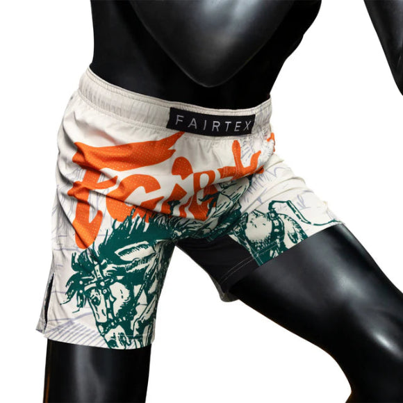 Fairtex MMA SHORTS "DESERT RIDER" (White Green) - AB22