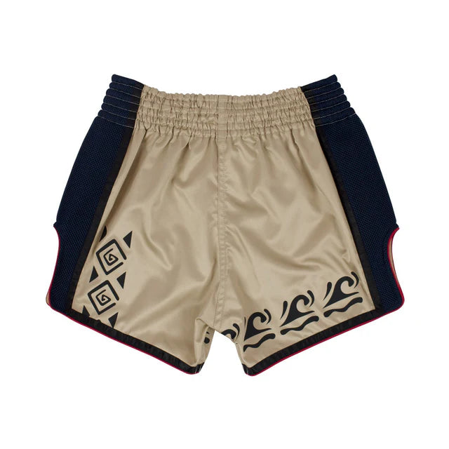 Fairtex MUAY THAI / BOXING SHORTS TRIBAL (Khaki Black) - BS1713