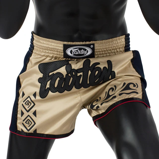 Fairtex MUAY THAI / BOXING SHORTS TRIBAL (Khaki Black) - BS1713