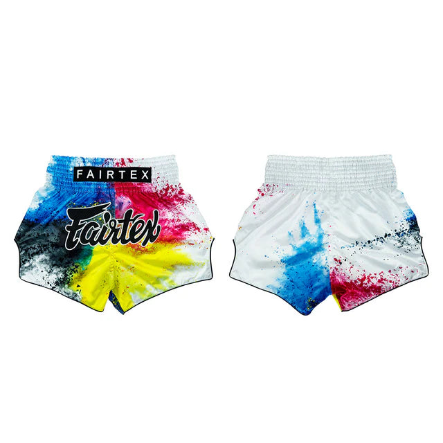Fairtex MUAY THAI SHORTS (White Acid JAZZ) - BS1937