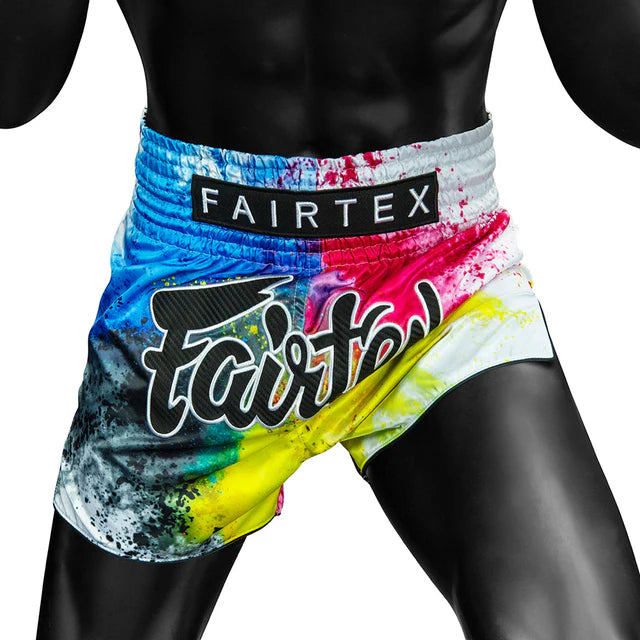 Fairtex MUAY THAI SHORTS (White Acid JAZZ) - BS1937
