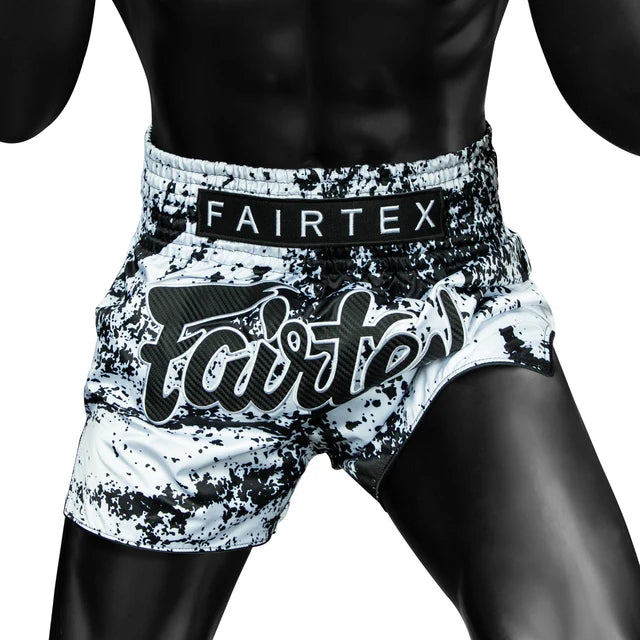 Fairtex MUAY THAI SHORTS (Grunge White) - BS1948