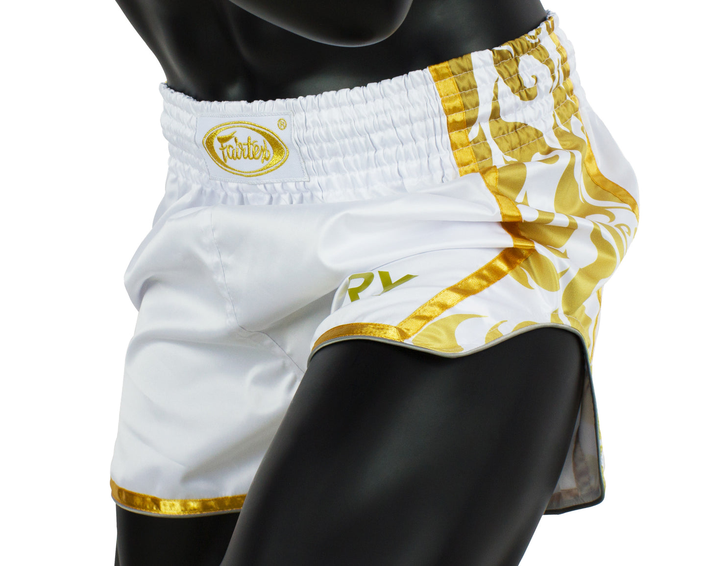 Fairtex MUAY THAI / BOXING SHORTS "GOLD" (White / Gold) - BSG2