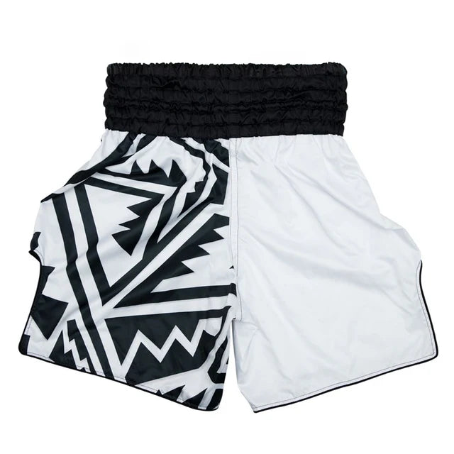 Fairtex BOXING TRUNKS "MONOCHROME (White) - BT2003