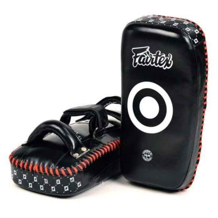 Fairtex SUPERIOR CURVED KICK PADS (Black / White) - KPLS2