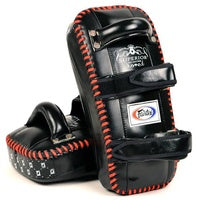 Fairtex SUPERIOR CURVED KICK PADS (Black / White) - KPLS2