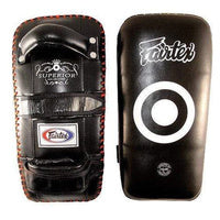 Fairtex SUPERIOR CURVED KICK PADS (Black / White) - KPLS2