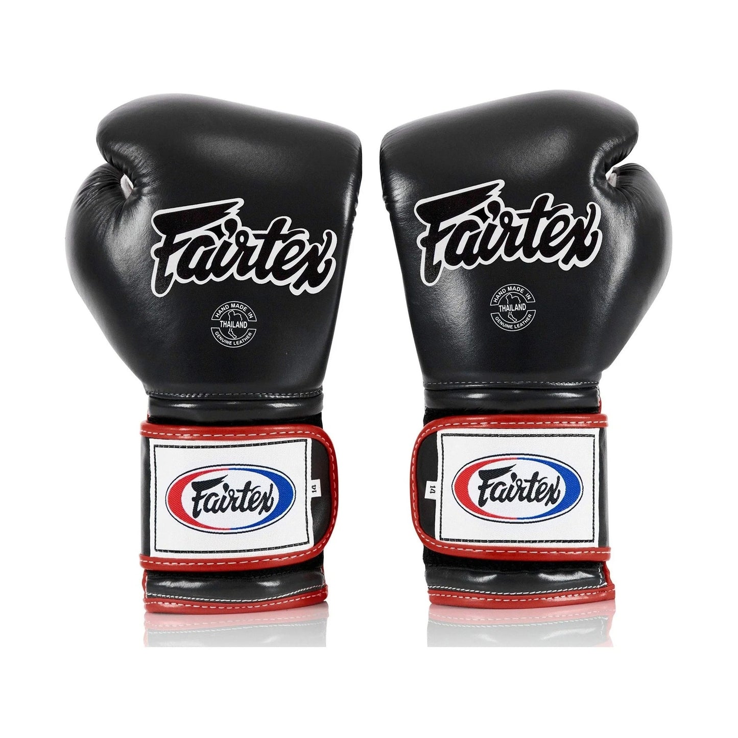 Fairtex BGV9 - Heavy Hitter's "Mexican Style" Gloves (Black/White/Red)) Genuine Leather