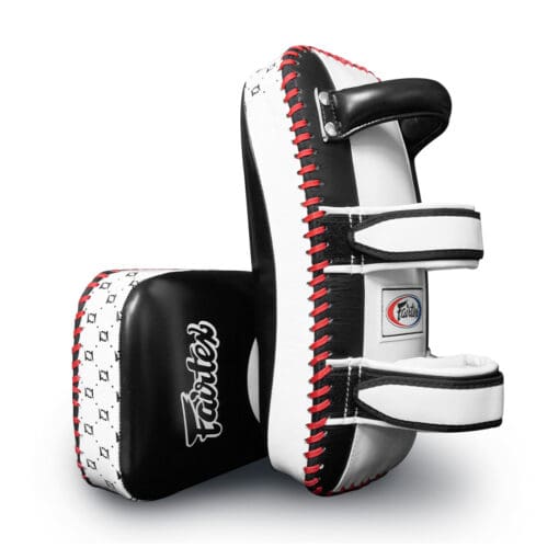 Fairtex CURVED KICK PADS EXTRA THICK (Black / White) -KPLC3