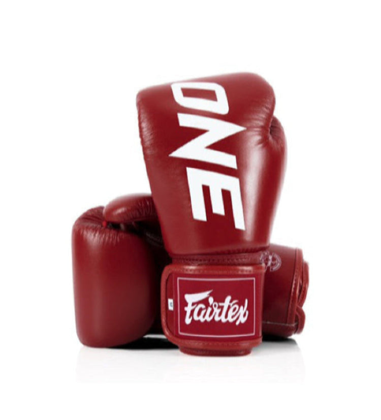 Fairtex BGV1 ONE-MUAY THAI / BOXING GLOVES X ONE (Red)