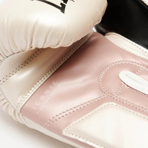 LEONE Gloves - BUFALO LEATHER Muay Thai / Kick Boxing Gloves "ICONIC" (Beige - Pink) - GN312 (Copy)