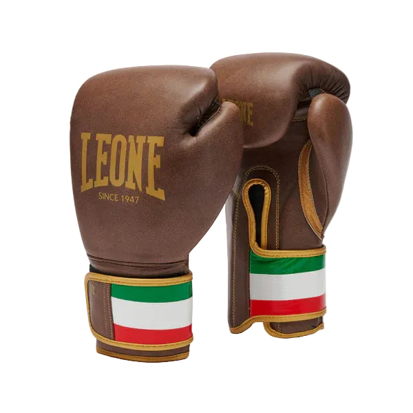 LEONE Gloves - LEATHER Boxing Gloves "ITALY'47" (Brown) - GN039