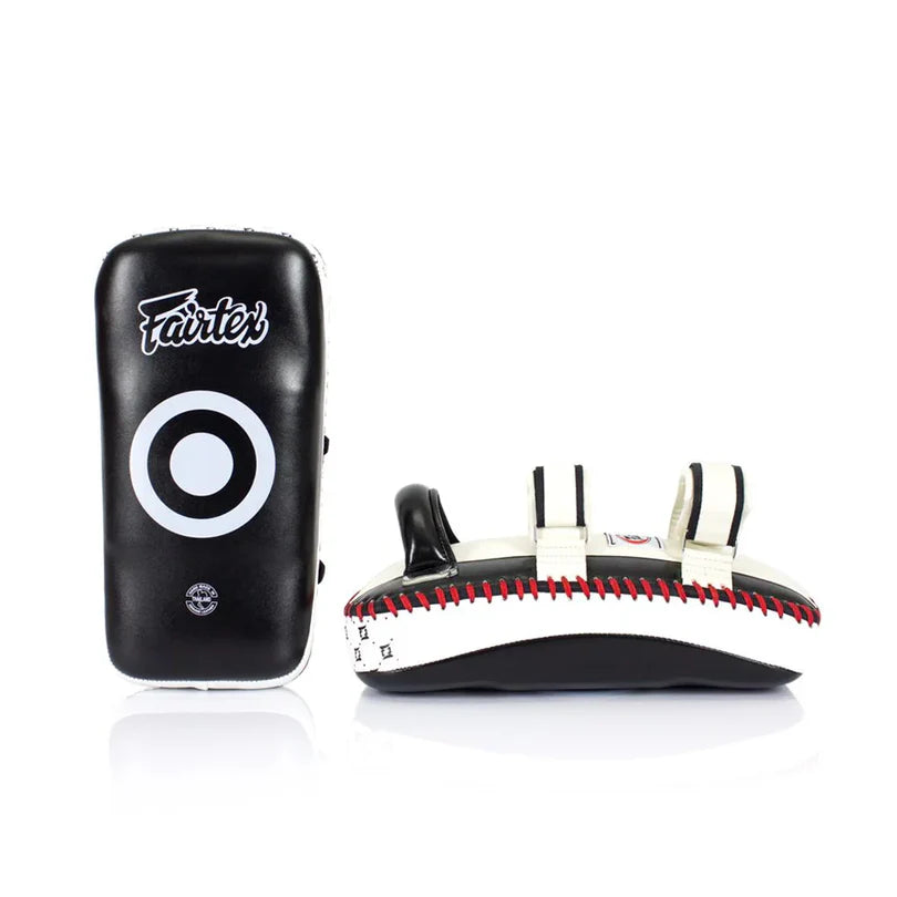 Fairtex LONG CURVED THAI PADS (Black/White) -KPLC4