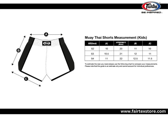 *KIDS - Fairtex MUAY THAI BOXING SHORTS - BSK2104