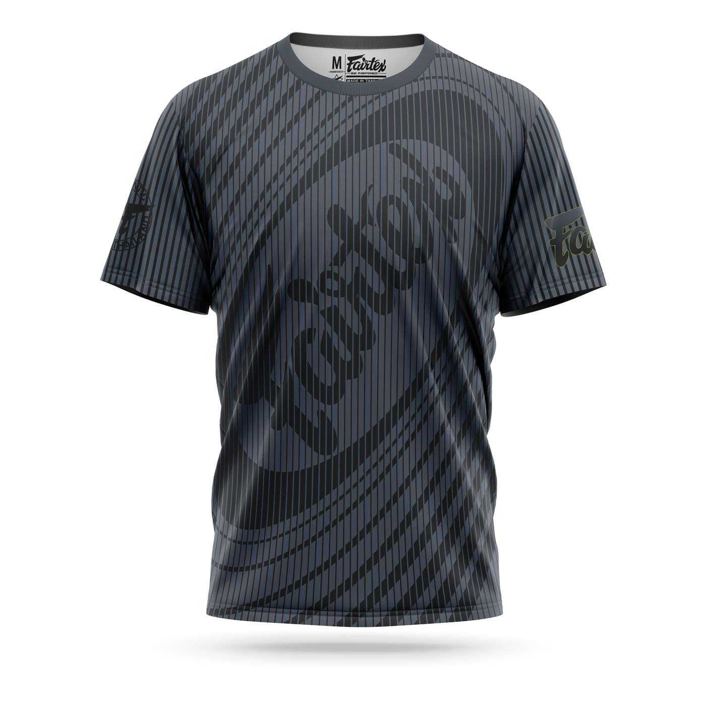 Fairtex T-SHIRT THAI STRIPES (Grey/Black) - TST173