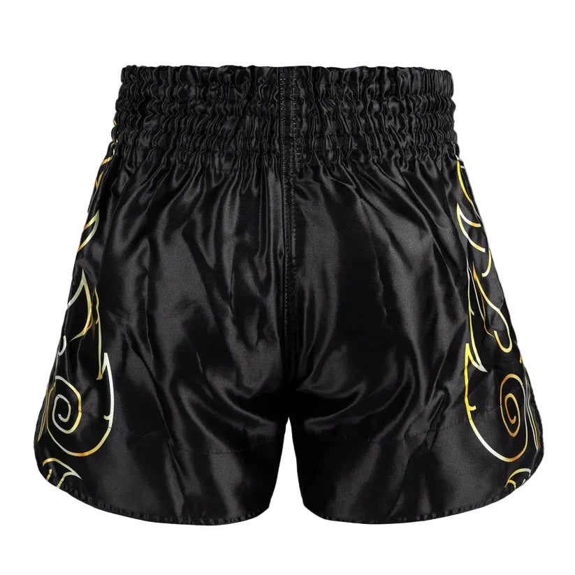VENUM VTC Flames Muay Thai Shorts - (Black/Gold)