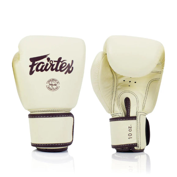 Fairtex BGV16-REAL LEATHER MUAY THAI / BOXING GLOVES (Khaki)