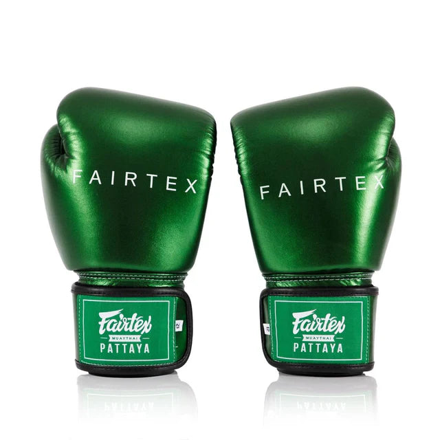 Fairtex MUAY THAI / BOXING GLOVES (METALLIC GREEN) - BGV22