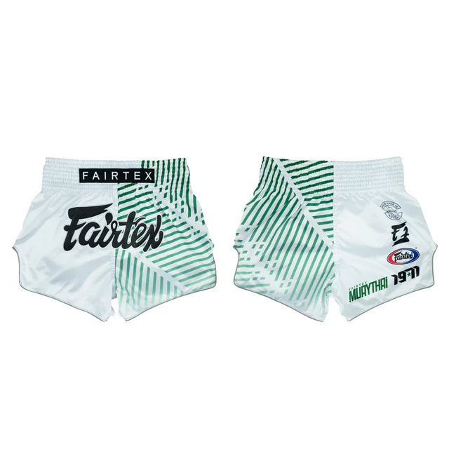Fairtex MUAY THAI SHORTS (Racer White) - BS1923