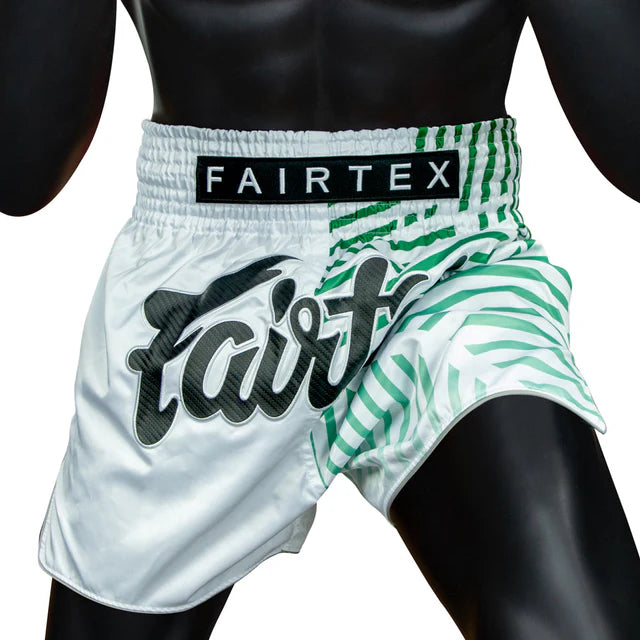 Fairtex MUAY THAI SHORTS (Racer White) - BS1923