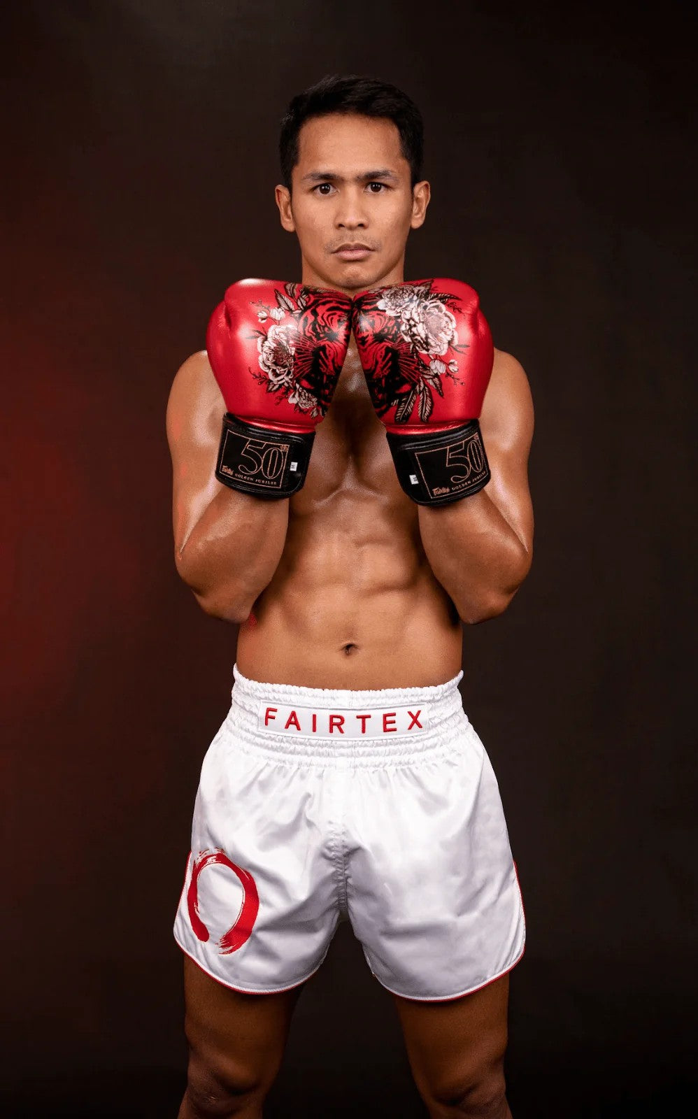 Fairtex MUAY THAI / BOXING SHORTS "ENSO" (White) - BS1918