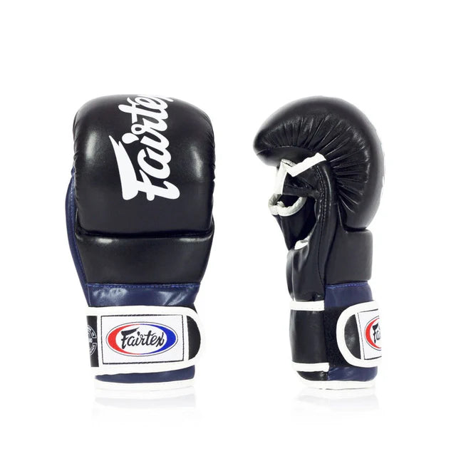 Fairtex MMA SUPER SPARRING GRAPPLING GLOVES (BLACK/BLUE) - FGV18