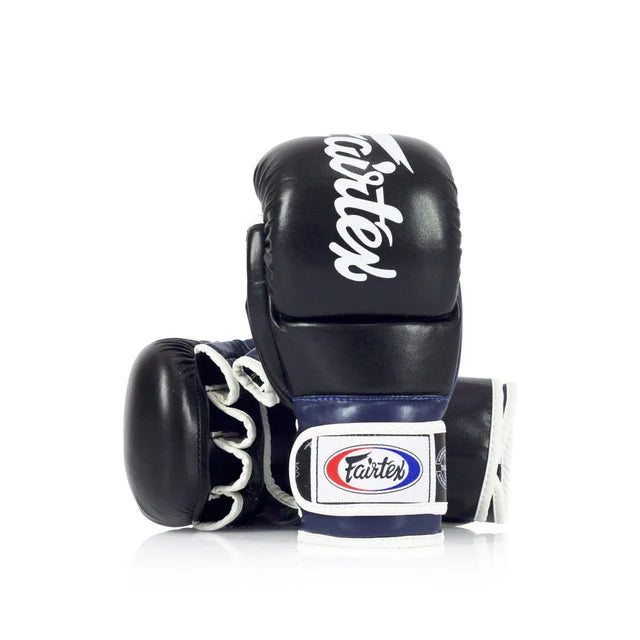 Fairtex MMA SUPER SPARRING GRAPPLING GLOVES (BLACK/BLUE) - FGV18