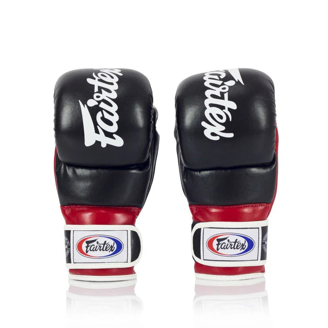 Fairtex MMA SUPER SPARRING GRAPPLING GLOVES (BLACK/RED) - FGV18