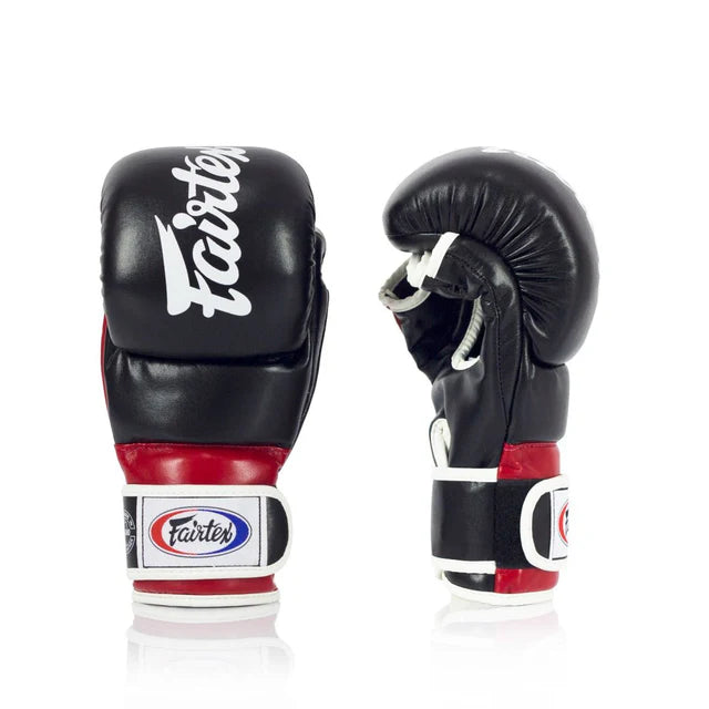 Fairtex MMA SUPER SPARRING GRAPPLING GLOVES (BLACK/RED) - FGV18