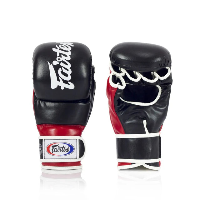 Fairtex MMA SUPER SPARRING GRAPPLING GLOVES (BLACK/RED) - FGV18