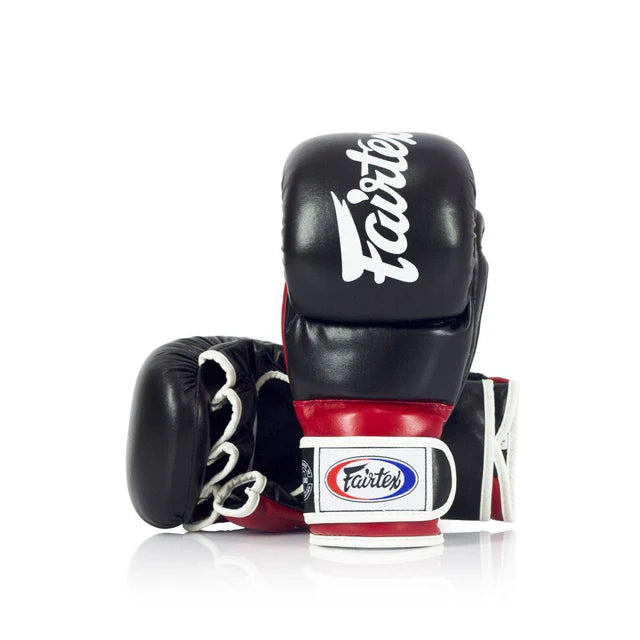 Fairtex MMA SUPER SPARRING GRAPPLING GLOVES (BLACK/RED) - FGV18