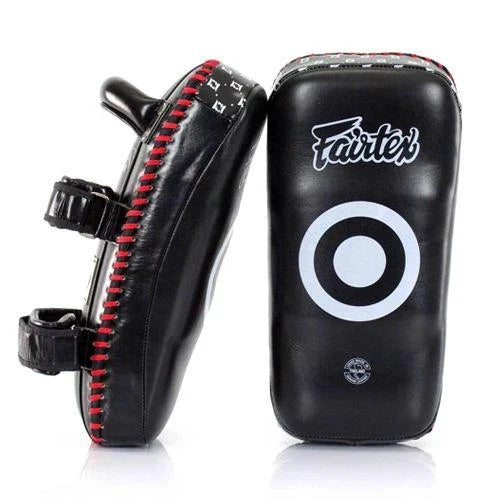 Fairtex SUPERIOR CURVED KICK PADS (Black / White) - KPLS2
