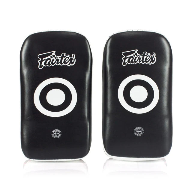 Fairtex CURVED KICK PADS (Black / White) - KPLC2