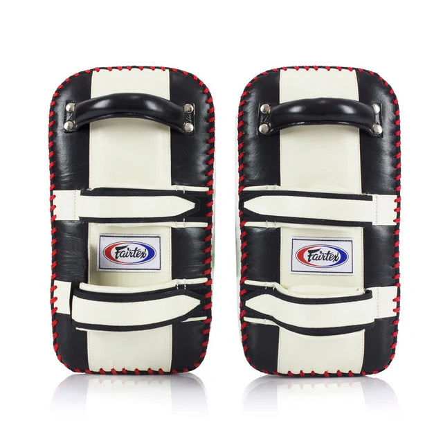Fairtex CURVED KICK PADS (Black / White) - KPLC2