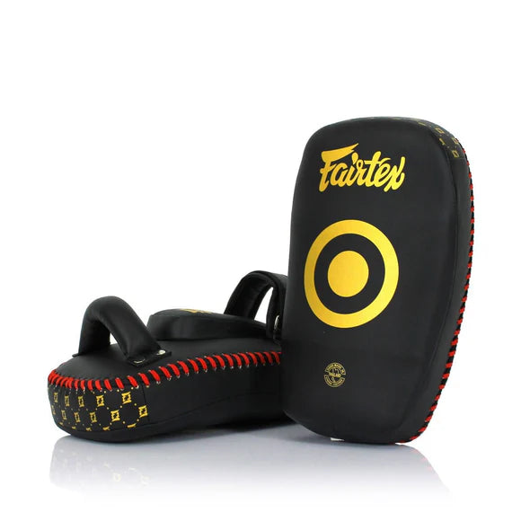 Fairtex Thai Kick Pads (Black / Gold) - KPLC6