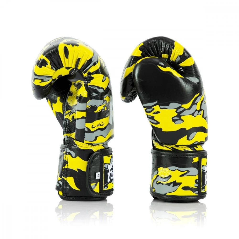 Fairtex BGV PREMIUM ONE - MUAY THAI / BOXING GLOVES ONE X "Sabotage" (Camouflage) / PREMIUM LEATHER