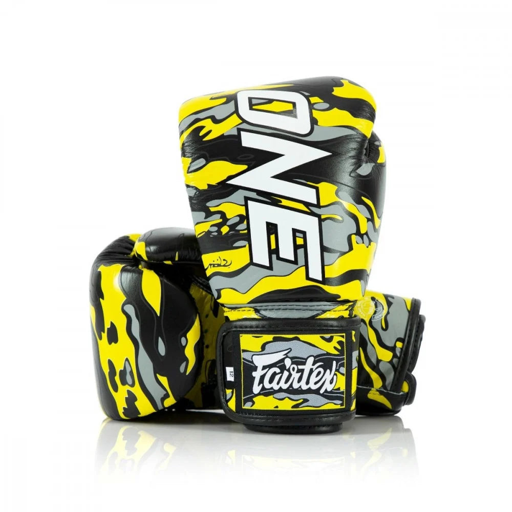 Fairtex BGV PREMIUM ONE - MUAY THAI / BOXING GLOVES ONE X "Sabotage" (Camouflage) / PREMIUM LEATHER