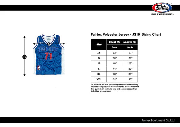 Fairtex JERSEY MUAYTHAI NBA (Blue) - JS19BL