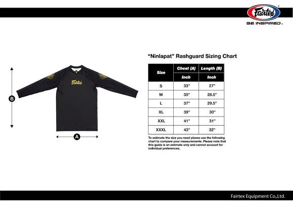 Fairtex PRO LONG SLEEVES RASHGUARD (Ninlapat) - RG6