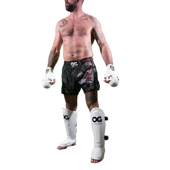 OG - Supermax Shin Guards - (White Pastel)