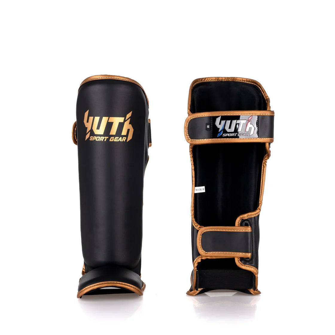 YUTH - Gold Line Shin Guards - (Black/Gold)