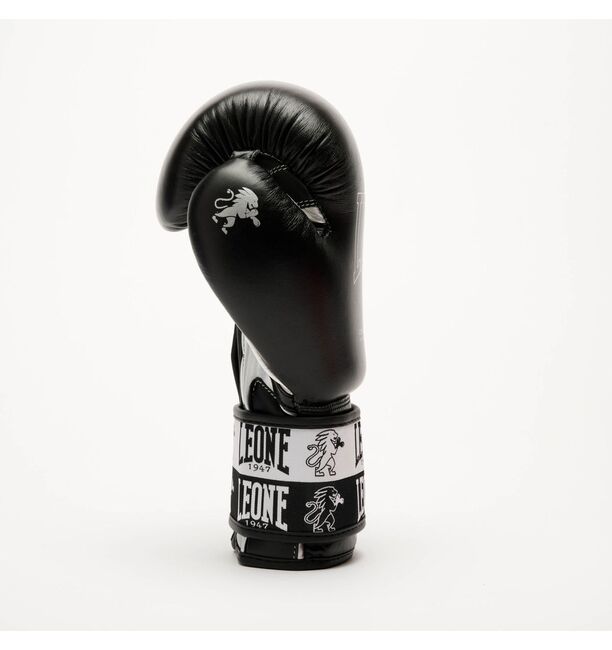 LEONE Gloves - BUFALO LEATHER Muay Thai / Kick Boxing Gloves "ICONIC" (Black) - GN208
