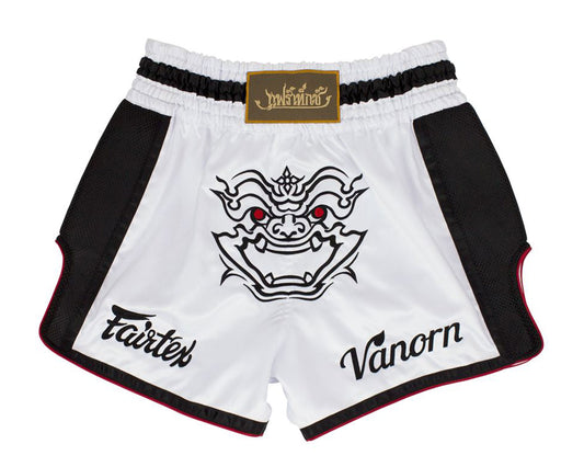 Fairtex MUAY THAI / BOXING SHORTS "VARNON" (White) - BS1712