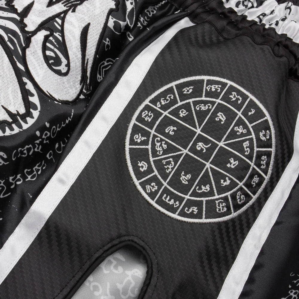 8WEAPONS - Muay Thai Short SAK YANT TIGER (Carbon-black)