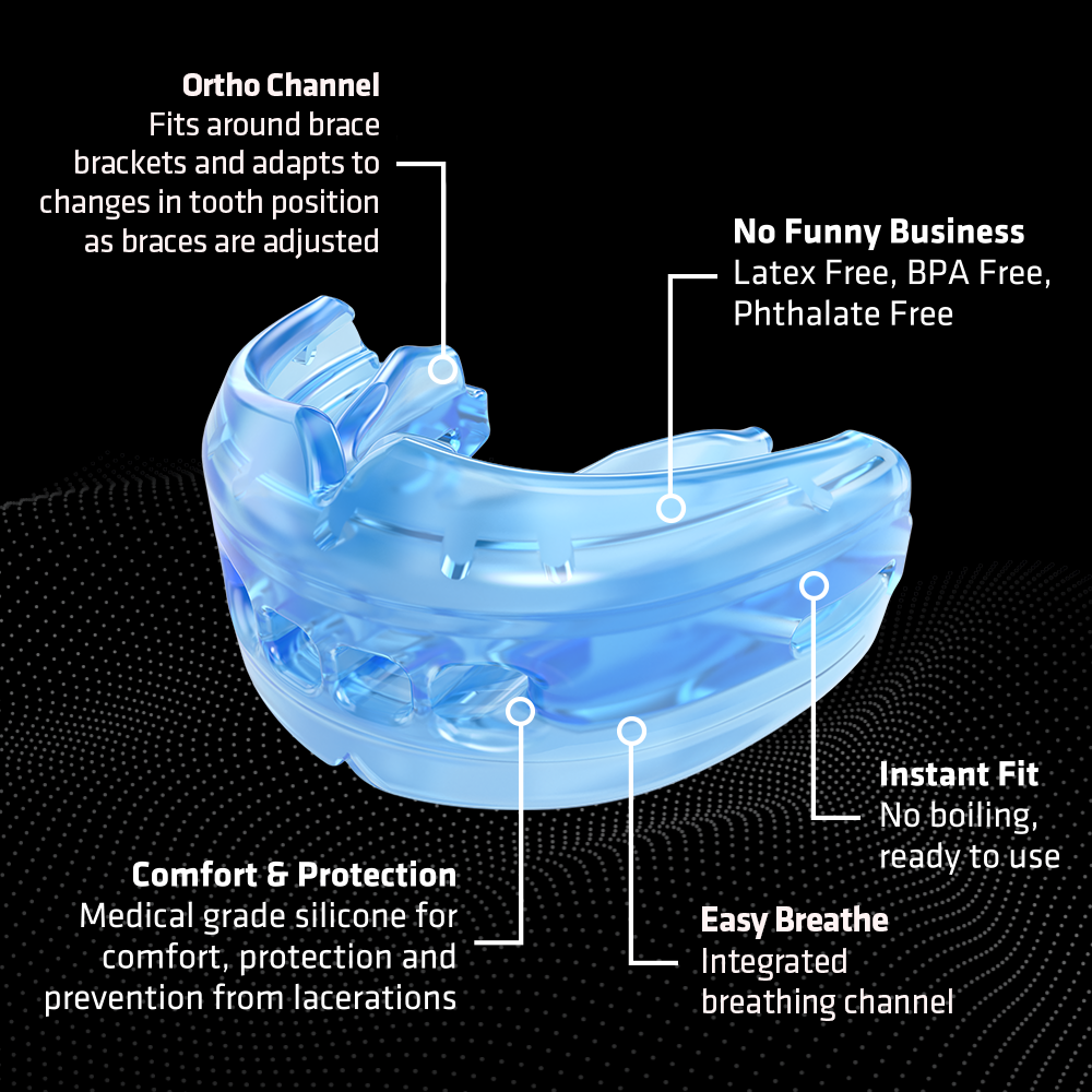 SHOCK DOCTOR - Mouthguard DOUBLE BRACES YOUTH (Blue) - 4300BLU YTH
