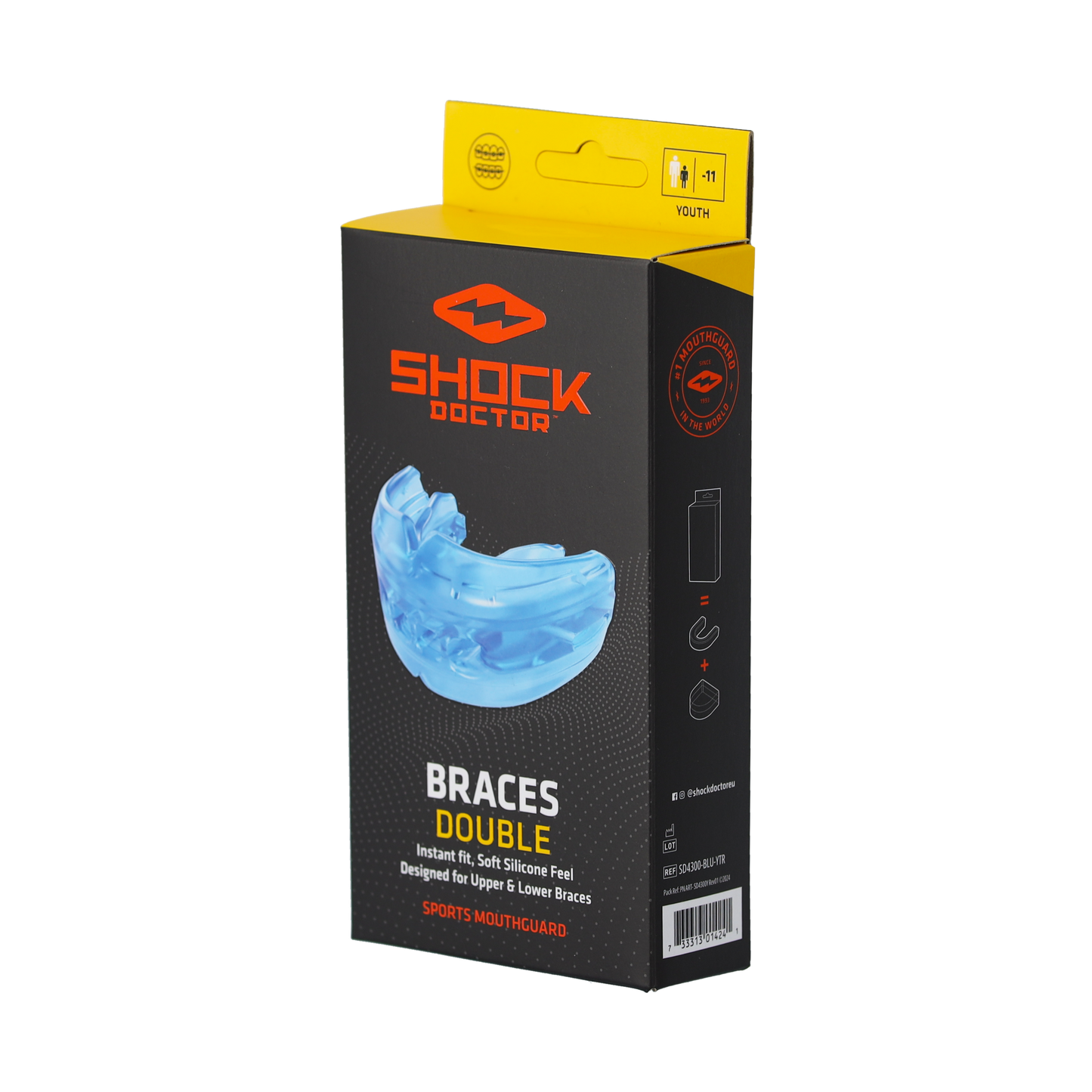 SHOCK DOCTOR - Mouthguard DOUBLE BRACES YOUTH (Blue) - 4300BLU YTH